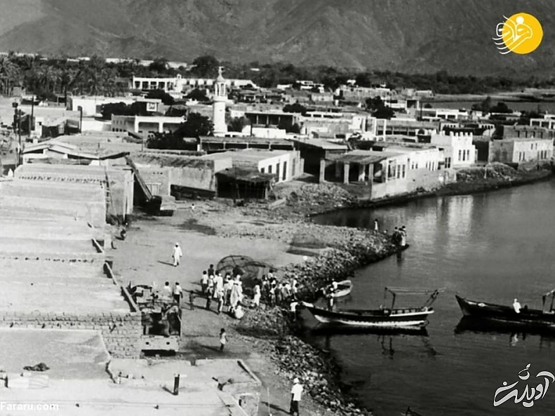 عکس هوایی از ساحل ابوظبی در سال 1971.